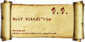 Volf Viktória névjegykártya