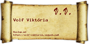 Volf Viktória névjegykártya